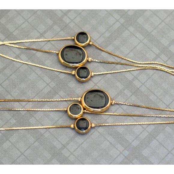 Vintage Gothic Gold Tone Multi Strand Necklace 27 Inches by Avon G9 - Picture 3 of 4